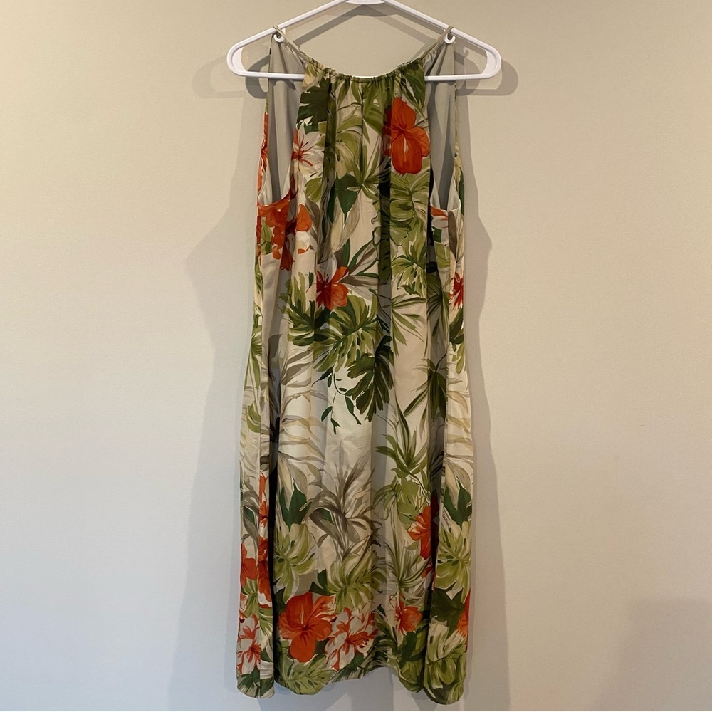 Talbots Vintage Silk Hawaiian Floral Sleeveless Dress Size 12